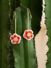 Hand painted porcelain desert flower earrings