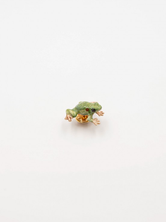 bijou pin's animal grenouille peint à la main en porcelaine