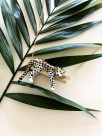 bijou collier animal léopard peint à la main en porcelaine