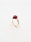 jewel ring adjustable branch animal ladybird in hand painted porcelain