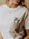 T-shirt animal poche vichy chat coton bio Nach