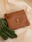 Brown Wallet leather hand painted porcelain
