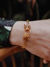 bracelet chaîne léopard anneau porcelaine peint à la main