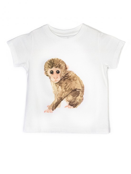 T-shirt enfant bébé singe 100% coton biologique