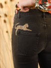 Leopard embroided jeans