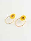 Nach Porcelain Sunflower Flower Round Earrings