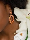 terracotta marbled earrings handmade porcelain
