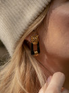 earrings porcelain leopards golden brass
