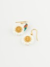 Bee-eater daisy flower and bird earrings