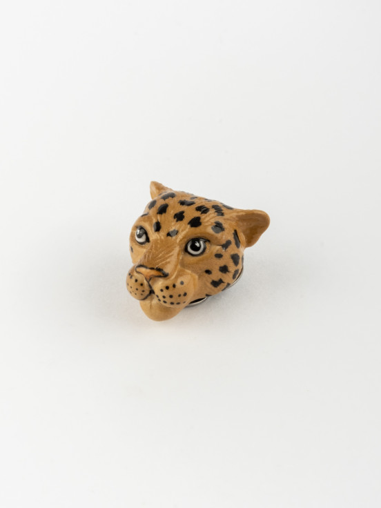 Leopard jewel in porcelain and zamak to clip