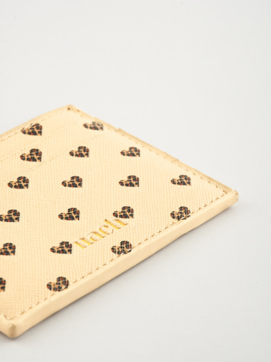 Leopard hearts card holder