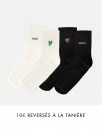 Set of black and white embroidered socks