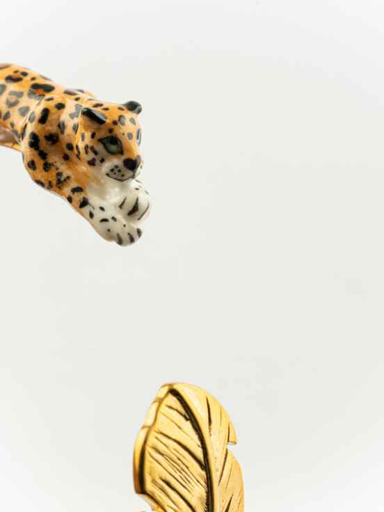 Bracelet léopard et feuille