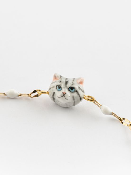 Tabby kitten bracelet