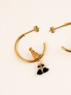 boucles d'oreilles créoles animal léopard porcelaine pompons perles peintes à la main