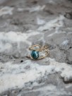 Double ring turquoise marbled porcelain hand painted gold