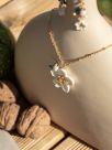 Pear tree flower & bird necklace