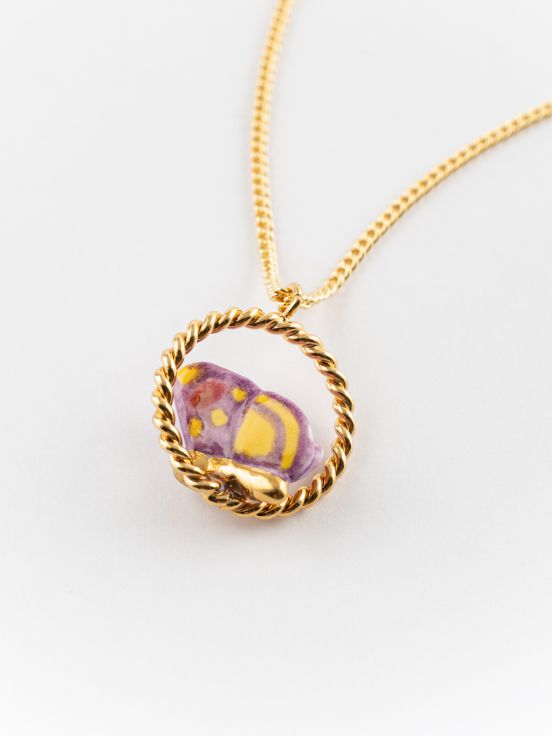 Purple butterfly necklace