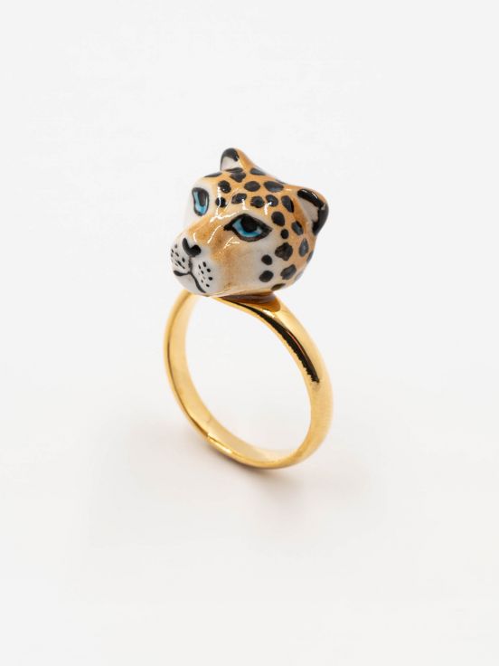 Leopard head ring