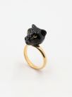 Black panther head ring