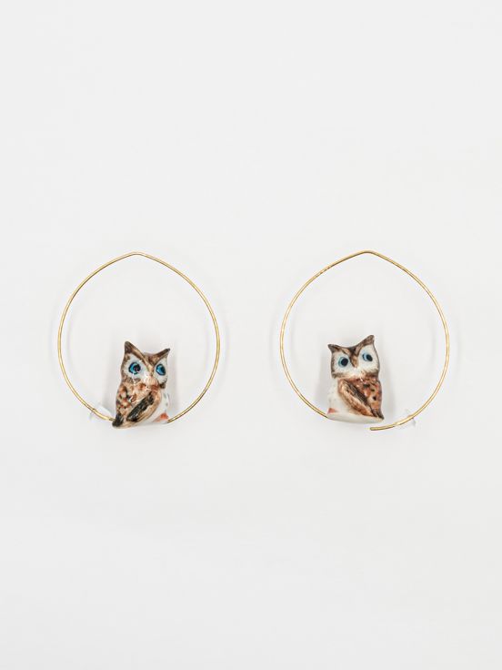 Owl small hoops