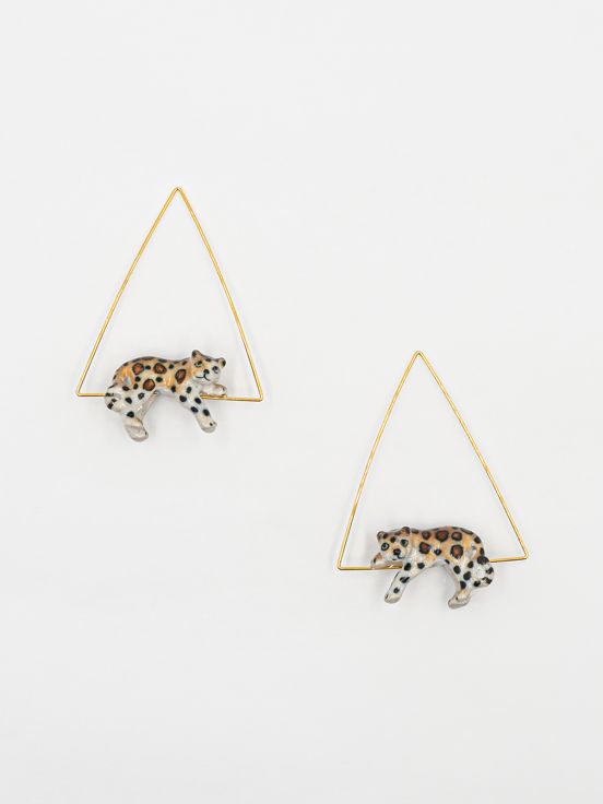 Créoles triangle léopard