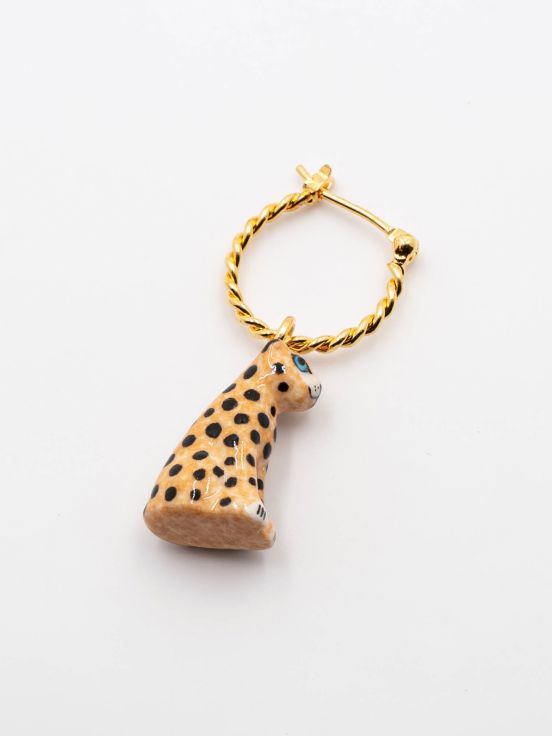 Leopard mini hoop - Sold individually