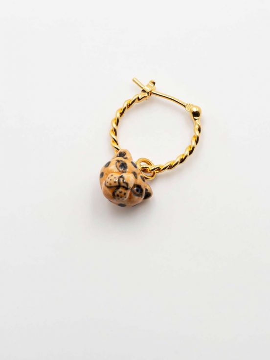 Leopard head mini hoop - Sold individually