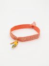 Bracelet twistband élastique orange perroquet jaune