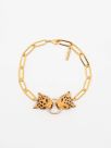 Leopards biting ring bracelet