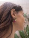 Green ethnic earrings