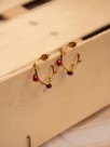 Ladybird golden branch earrings in porcelain