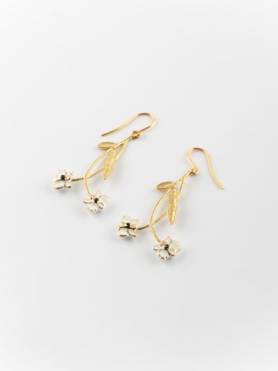 Orchid branch earrings