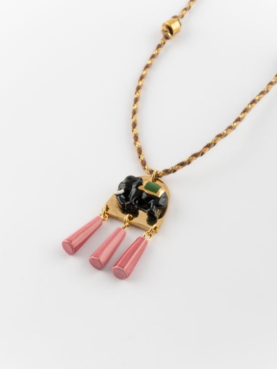Asian elephant graphic necklace