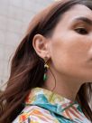 Jade & toucan hammered earrings