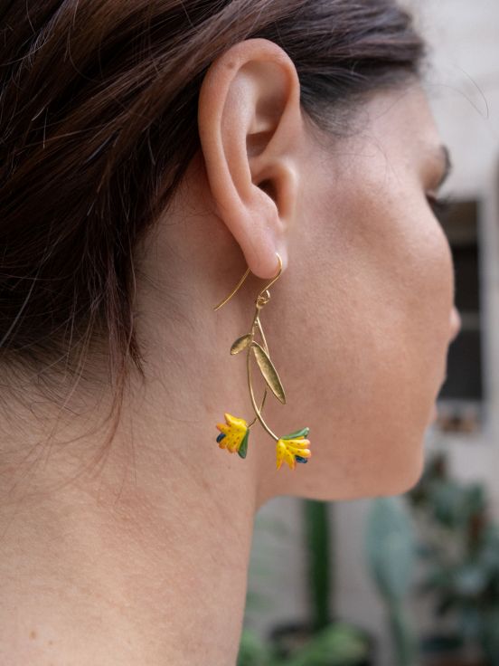 Bird of paradise branch earrings