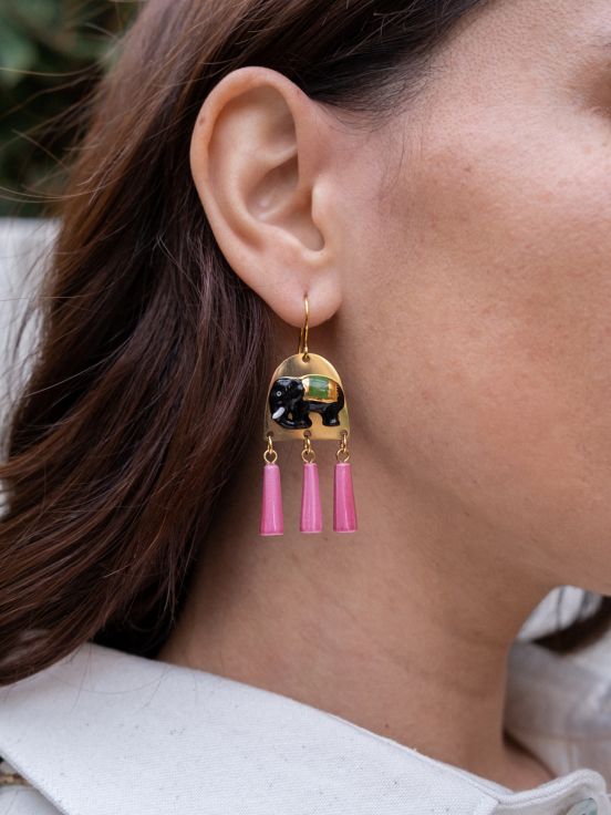 Asian elephant graphic earrings