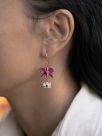 Boucles d'oreilles orchidées rose & blanche