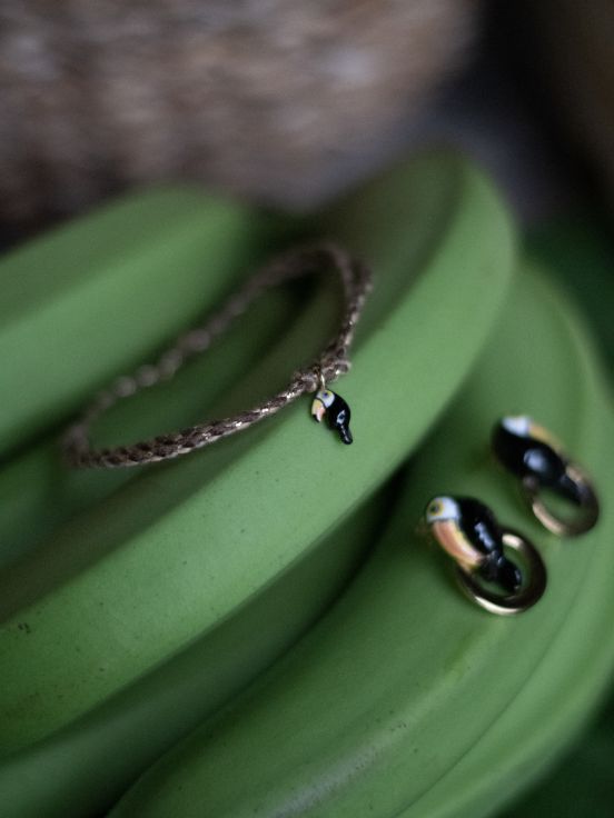 Bracelet charm's multicolore toucan