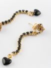 Black heart & leopard, strass earrings - Premier amour