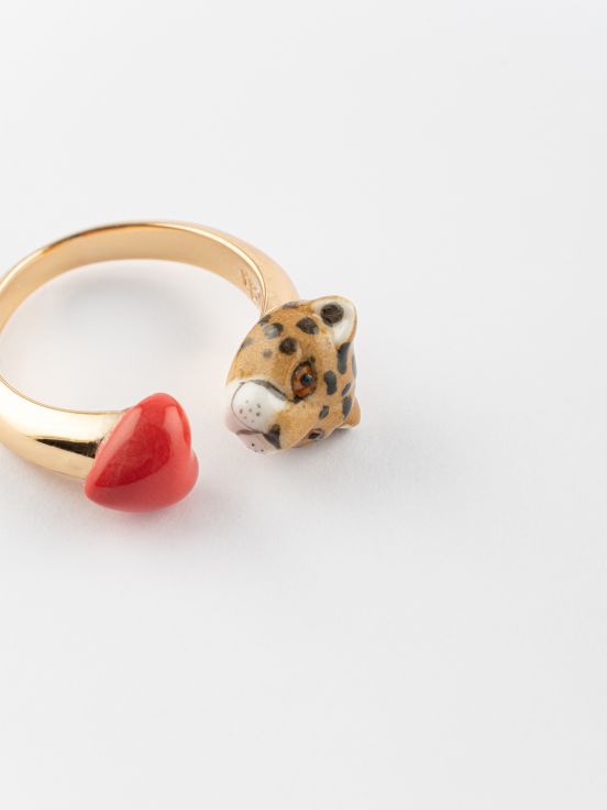 Cheetah & heart FaceToFace ring - Premier amour