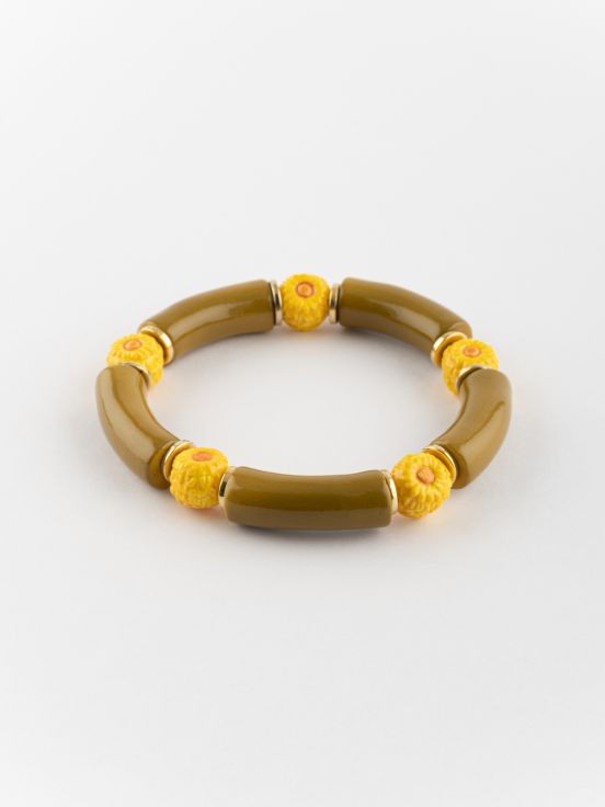 Dandelion khaki beads bracelet