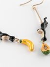 Black monkey & fruits earrings
