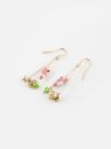 Cockatoo & beads triangle earrings