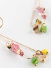 Cockatoo & beads triangle earrings