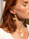 Circle dandelion earrings