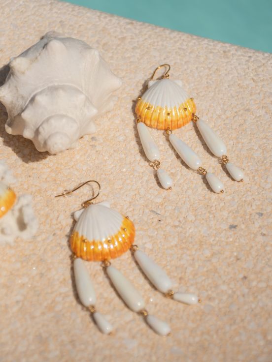 Shell & drops earrings
