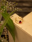 Gold brass porcelain ladybird ring