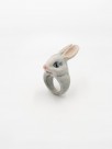 bague animal lapin porcelaine peinte à la main