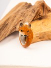 porcelain ring animal fox hand painted